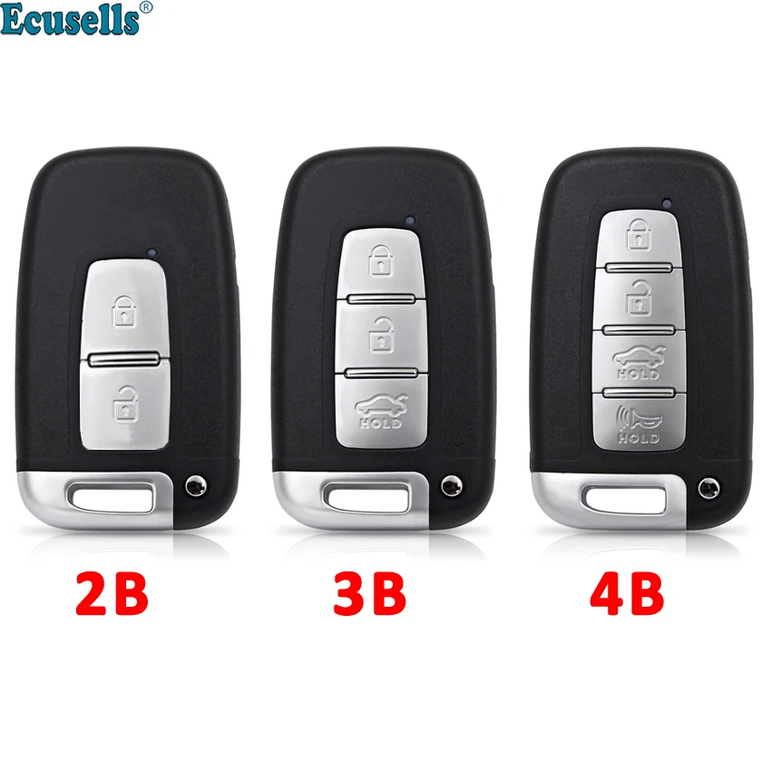 

Ecusells 2/3/4 Button Remote Key Fob Keyless Shell Case Fit for Hyundai I30 IX35 Tucson Santa Fe Solaris Sonata Veloster Verna