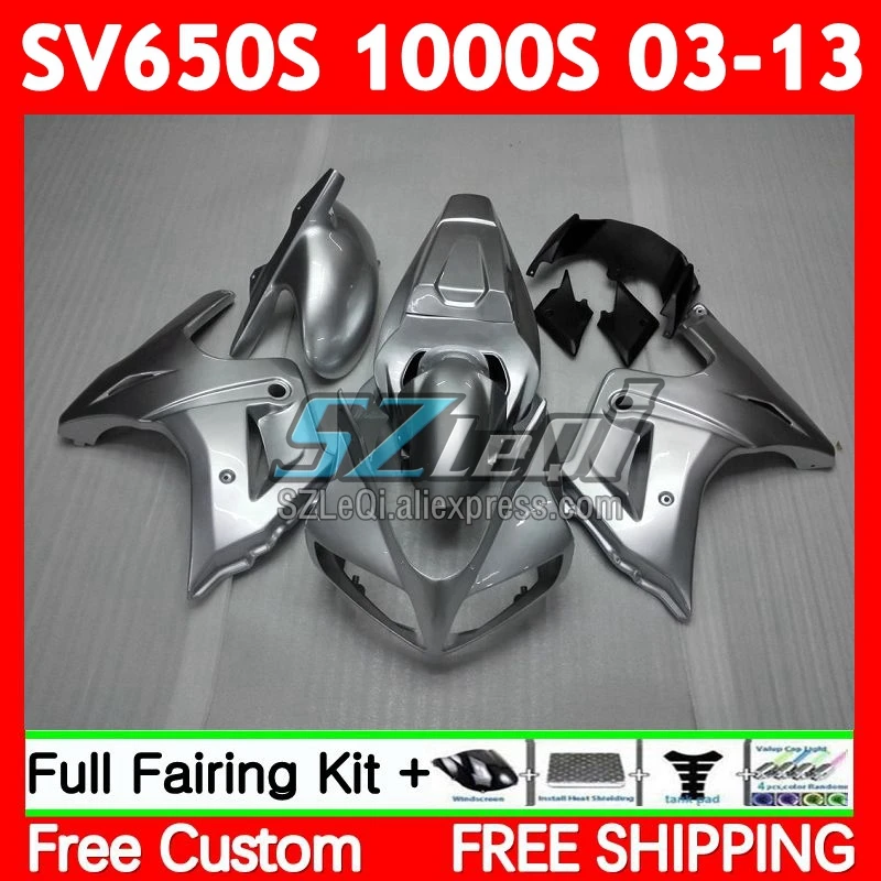 SV1000S For SUZUKI SV650S SV650 Gloss silvery SV1000 S 69No.8 SV 650S 1000S 03 04 05 06 07 08 2009 2010 2011 2012 2013 Fairings