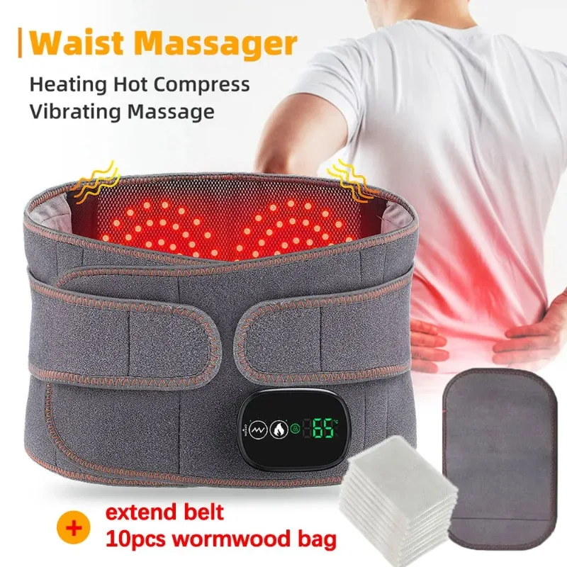 

New Upgrade Electric Heating Waist Massager Support Belt Vibration Hot Compress Brace Belt Back Relax 3 Gears Adjustment