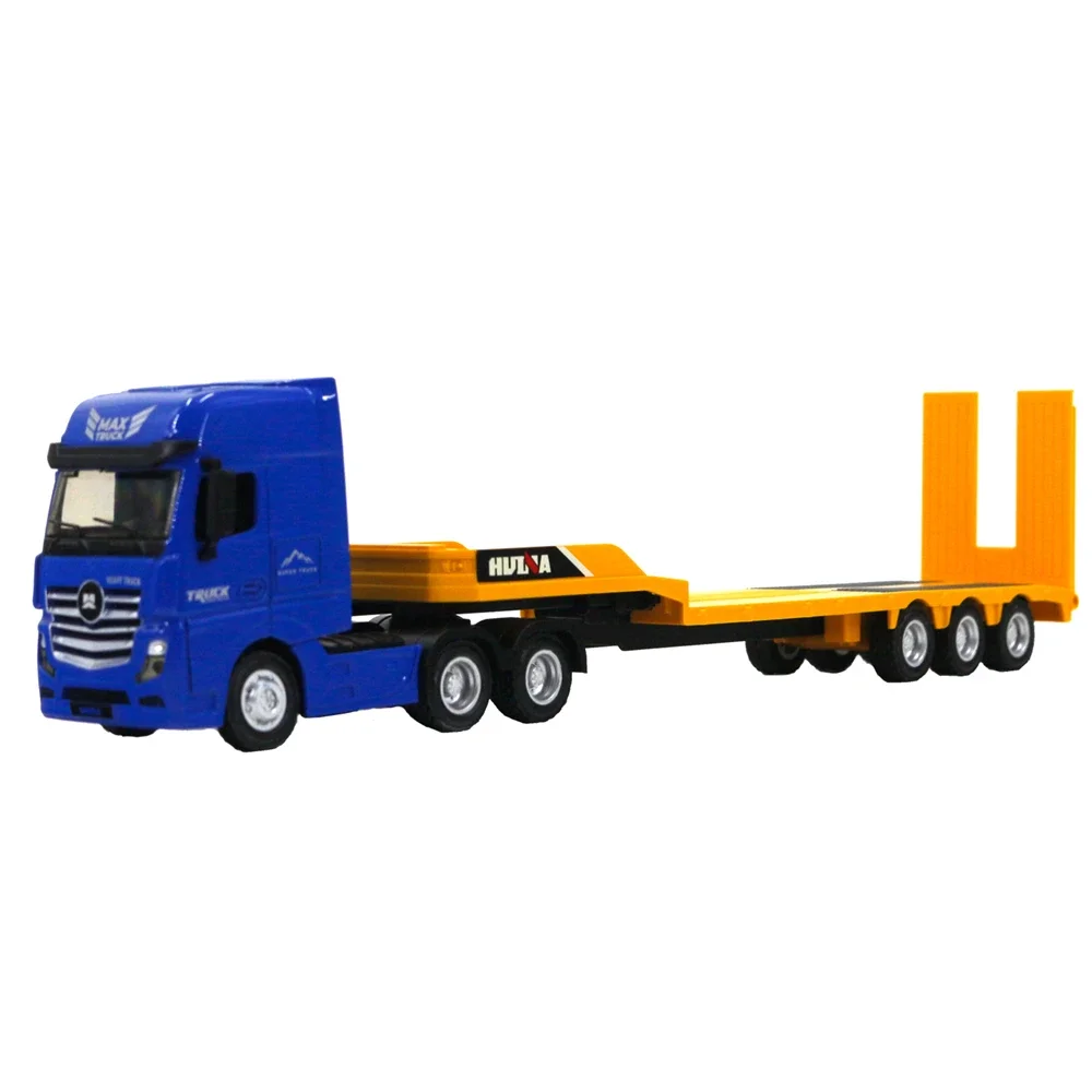 Huina 1730 Model Truck 2023 New 1:50 Scale Semi -alloy Flat Trailer 12 Wheel Engineering Vehicle Diecast Car Toy For Boys Child