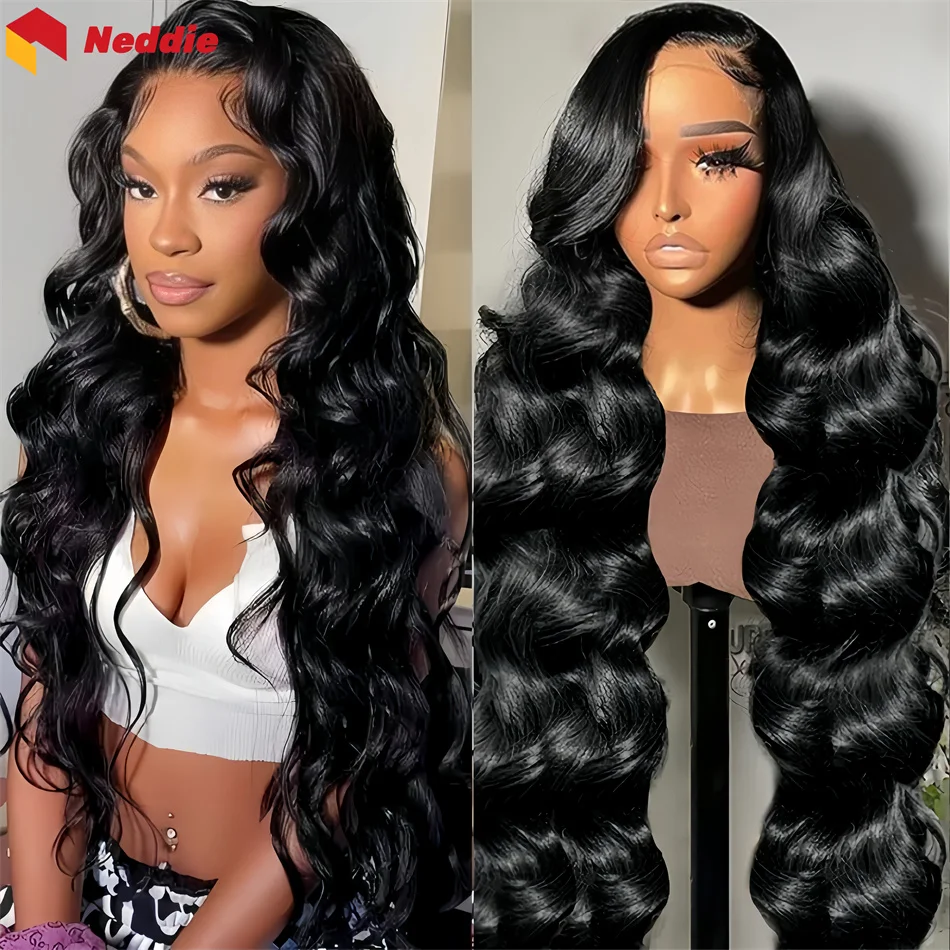 Peruca de Cabelo Humano Brasileiro para Mulheres, Preto Colorido, Onda Corporal, 13x6 HD Lace Frontal Perucas, 200 Densidade, 30 in, Clearance Sale, 100%