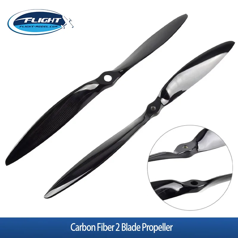 1 Pair 20 * 20 & 22 * 22 Carbon Fiber 2 Blade Propeller CW CCW for F3A RC Model Fixed Wing Glider DIY Spare Parts