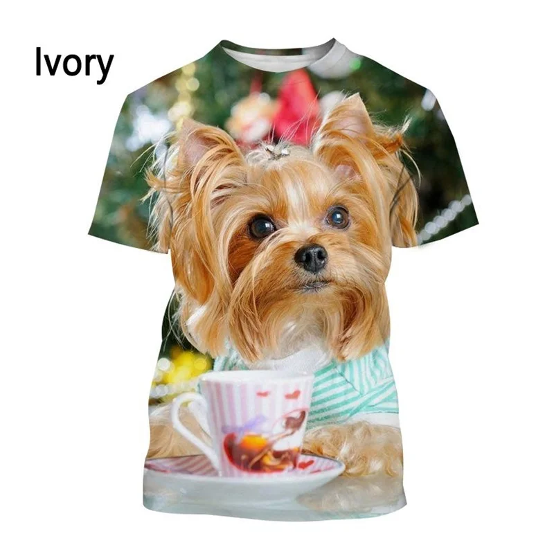 

3D Cute Animal Yorkshire Terrier Dog Printed T Shirt For Men Children Fashion Streetwear Tee Shirts Harajuku Short Sleeves Tees