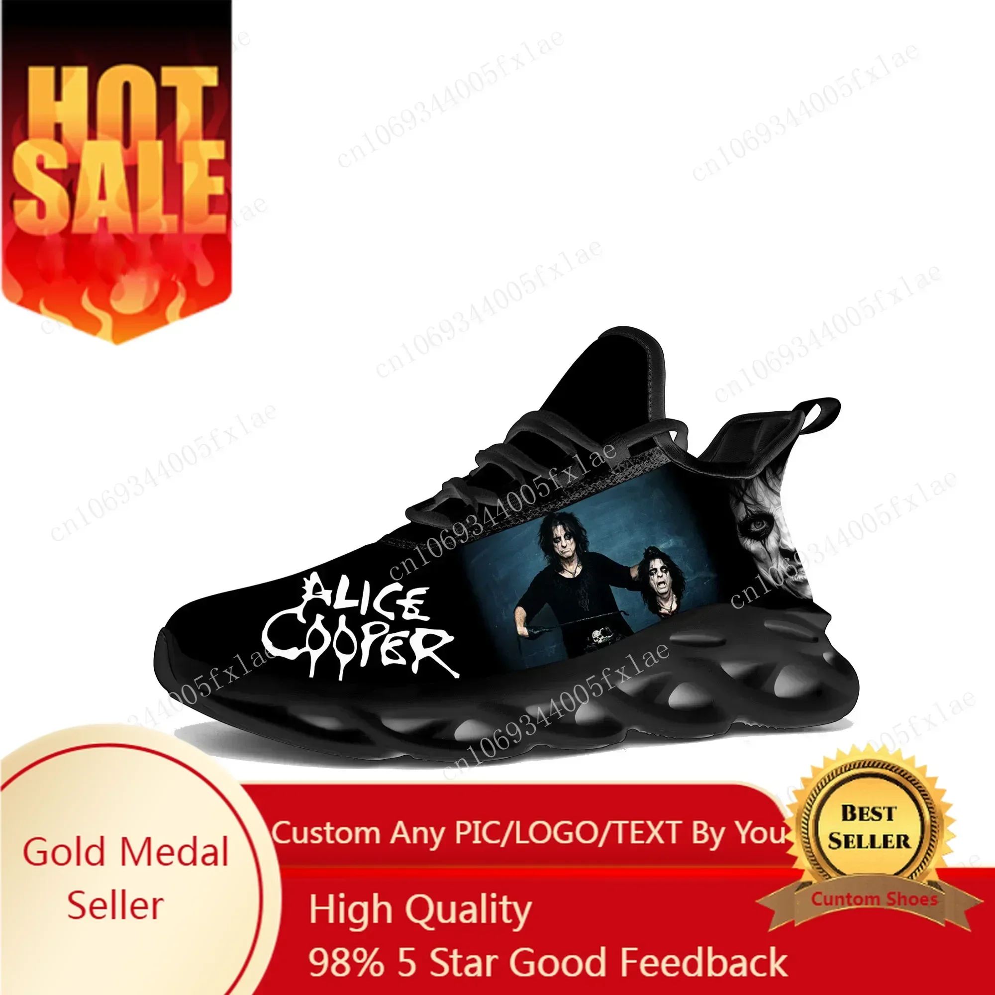 

Alice Cooper Flats Sneakers Mens Womens Rock Singer Pop Sports Running Shoe Sneaker Lace Up Mesh Footwear Tailor-made Shoe Black