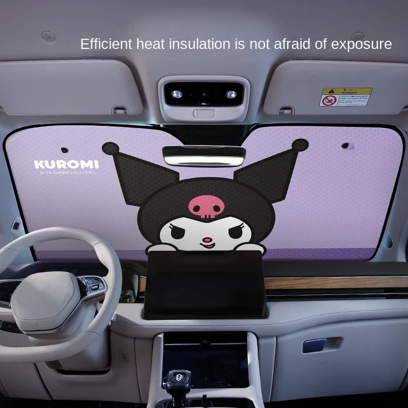 

Hello Kitty Car Sunshades Sanrios Anime Kawaii Cartoon Front Windshield Glass Sun Visor Summer Heat Insulation Sun Protection