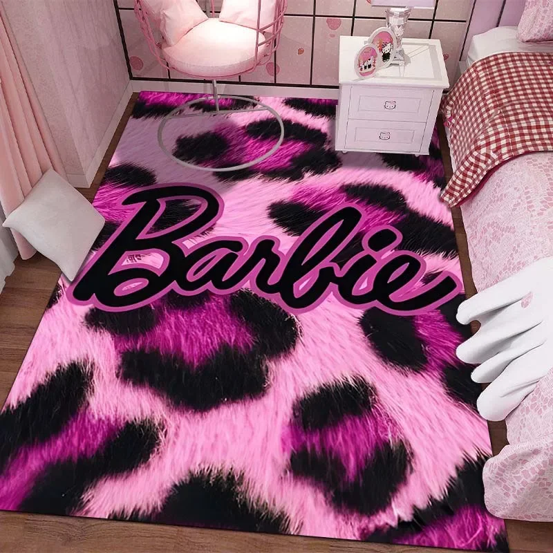 10 Sizes MINISO Barbie Printing Carpet for Living Room Bedroom Kid's Room Home Decor Pink Room Decor Area Rug Non-slip Mat