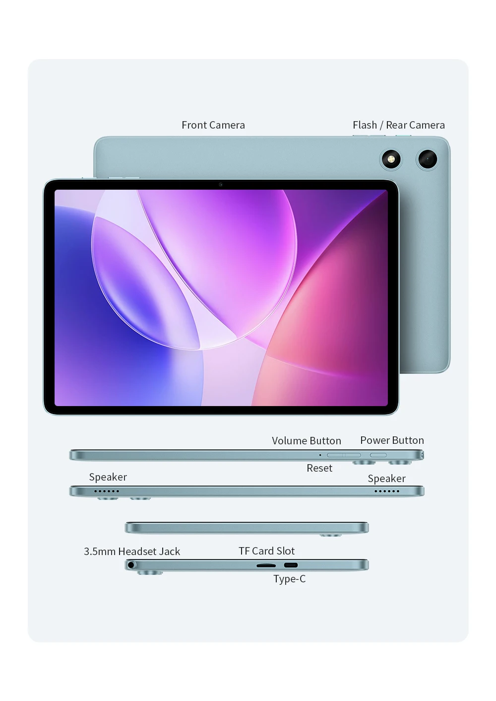 Teclast P35 10.1' Tablet Android 16 3GB (+13GB Virtual) 32GB Lightweight 6000mAh Battery Tablets TDDI Full Lamination with Case Keyboard Stylus