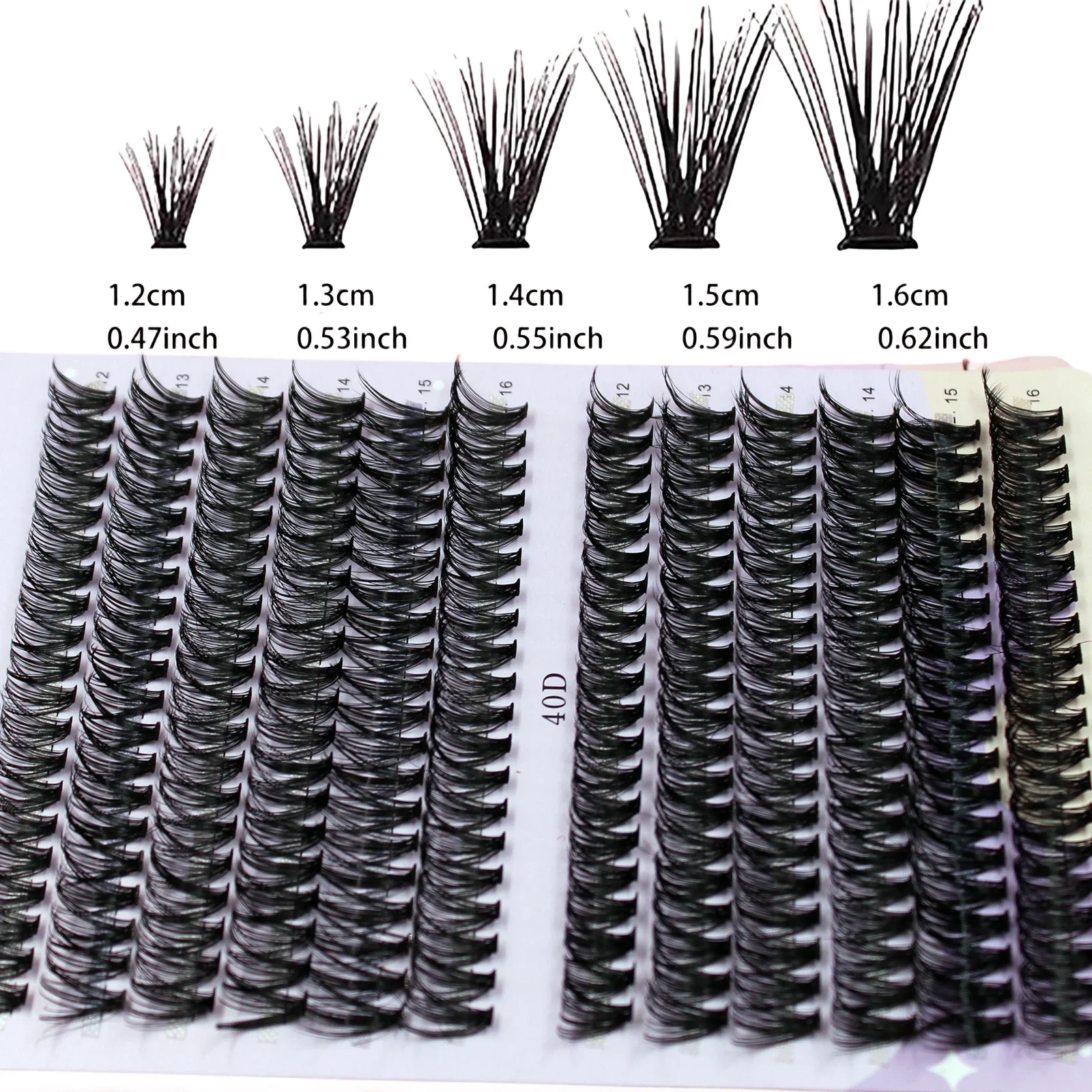 Extensiones de pestañas postizas naturales suaves, 30/40D, 12-16mm, Mix D Curl