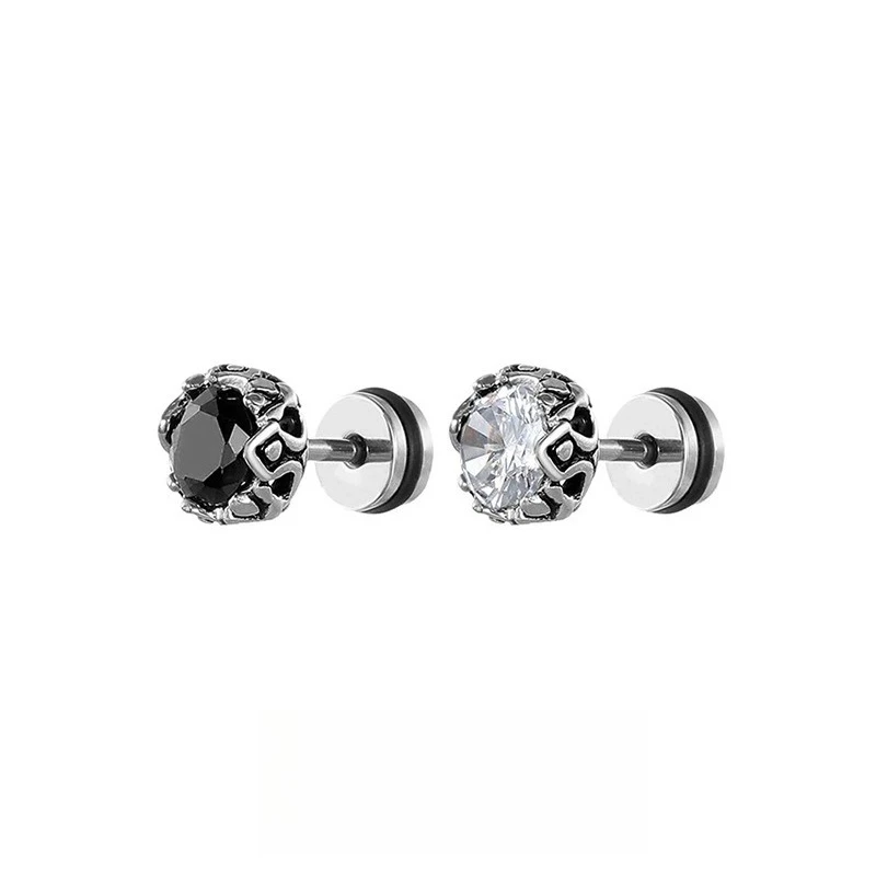 1 pair Dual-Tone Studs Earrings Unique Minimalist Punk Earring Unisex Casual Daily Fashion Jewelry Accessories with Sleek Vibe