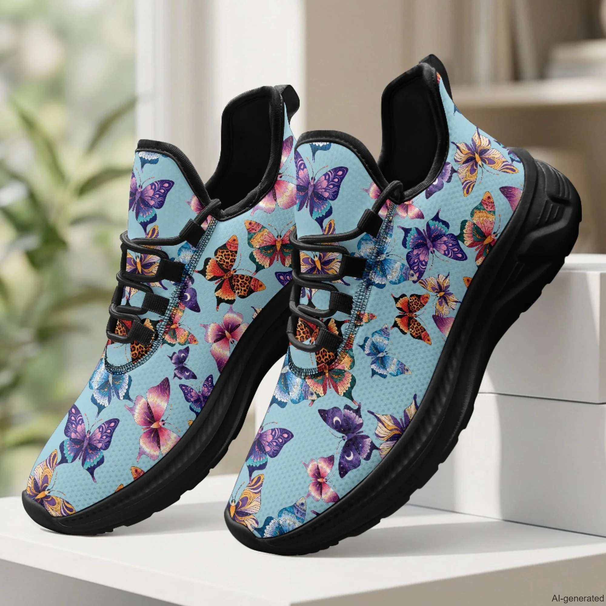 XIXIRIMIDO Womens Walking Shoes Nurse Shoes Nurse Sneakers Butterfly Print Tenis Masculino De Corrida Barefoot Shoes 35-48