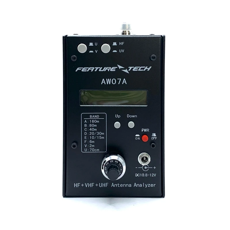 SWR Multiband Antenna Analyzer, Antena Medidor Tester, RF Impedância, HF, VHF, UHF, AW07A, 1.5-490MHZ, 160M, Novo