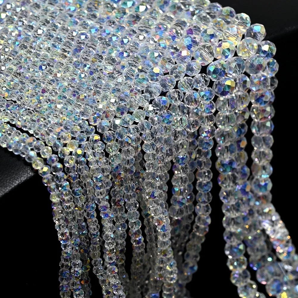 New Glass Beads Loose Beads 3/4/6/8/10mm Transparent Jewelry Beads Handmade Crafts Pre-Drilled Bracelet Making Craft Supplies