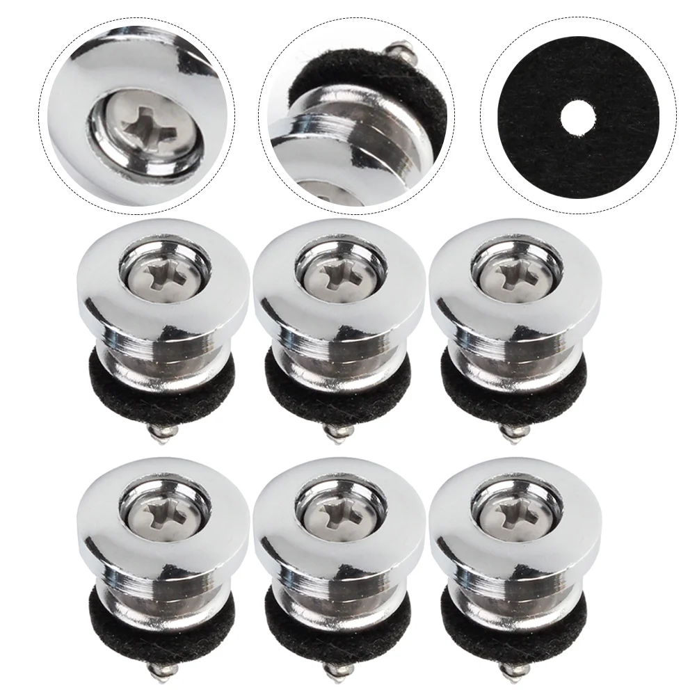 

6 Pcs Guitar Strap Button Guitars Repair Kit for Electric Acoustic Non-slip Locking Iron Parts Straps