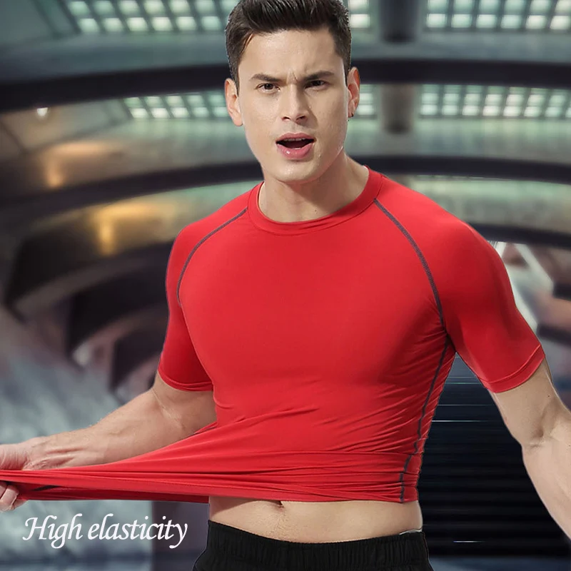 Camisetas de compresión para hombre, ideales para el gimnasio y actividades deportivas, de secado rápido, con protección contra irritaciones, perfectas para el verano, para practicar deportes, para el gimnasio, camiset