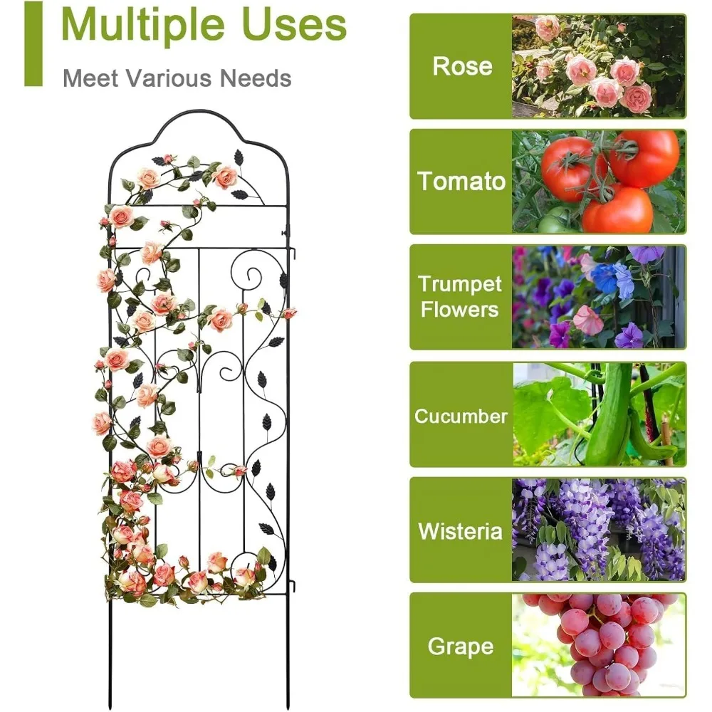 โครงตาข่ายโลหะสำหรับปลูกต้นไม้แบบขยายได้ ขนาด 60x18 นิ้ว แพ็ค 4 ชิ้น สำหรับพืชเลื้อย ทนทาน ป้องกันสนิม
