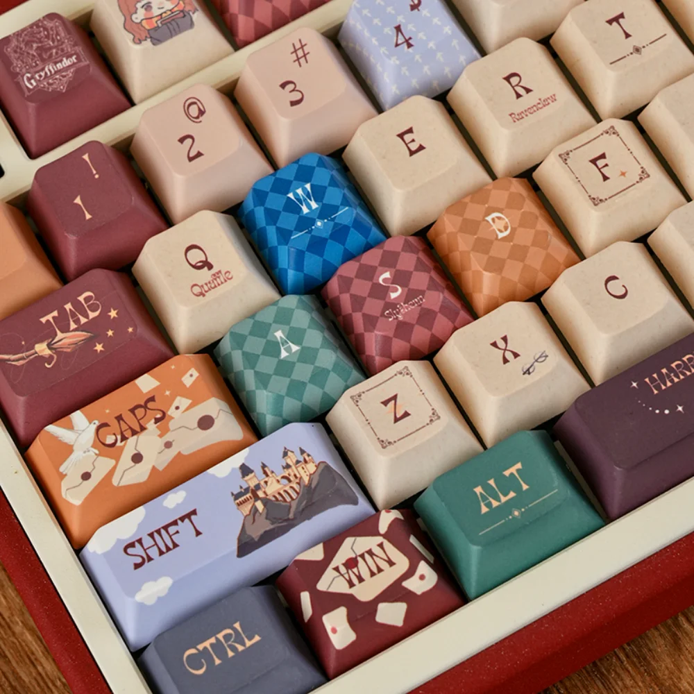 Custom Magic Academy Keycaps PBT Cherry 130 Keys Creative for 61 75 87 104 108 Mechanical Keyboards Keyboard Accessory Gift