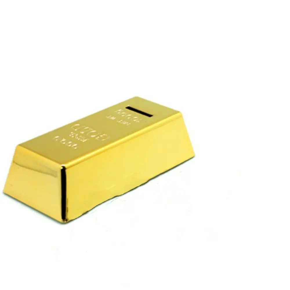 1Pcs Plastic Gold Bullion Bar Gold Brick Children Birthday Gifts Bullion Prop Piggy Bank Coin Bank Coin Case Saving Money Box