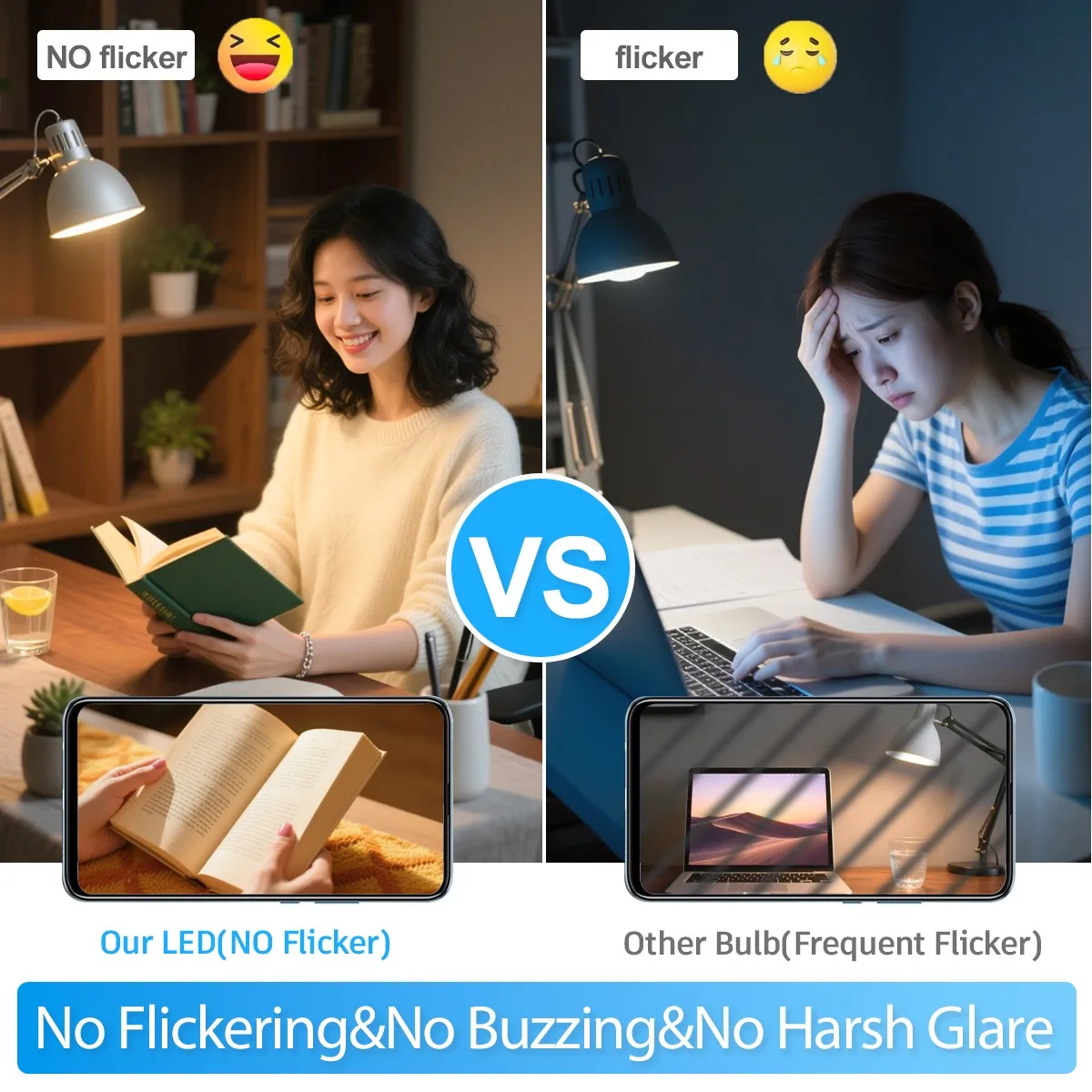 หลอดไฟ LED 4 ชิ้น AC 220V 240V ขั้ว B22 กำลังไฟ 3W 8W 9W 12W 15W 18W 24W ความสว่าง 80-100LM/W สำหรับห้องนั่งเล่น ภายในบ้าน