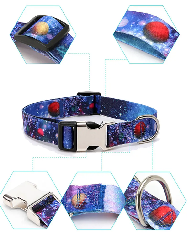 Waldmuster-Halsband für Haustiere, gestreift, aus Polyester, im nationalen Stil, verstellbares Nylon-Hundehalsband, personalisiert – Detail 4