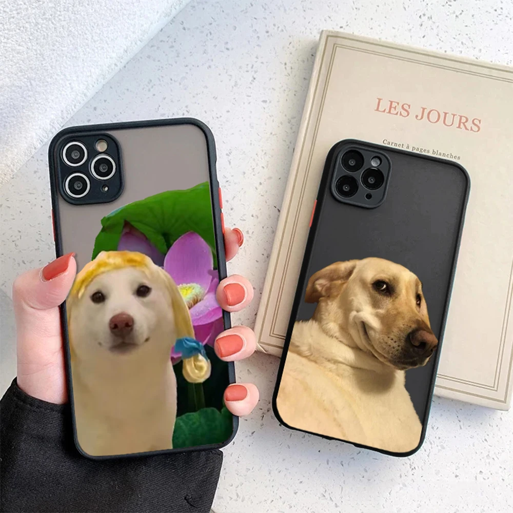 

Funny Golden Retriever Case for IPhone 14 13 12 11 ProMax Mini Plus XR XS Max 7 8 SE 2022 Black Acrylic Hard Back Cover Fundas