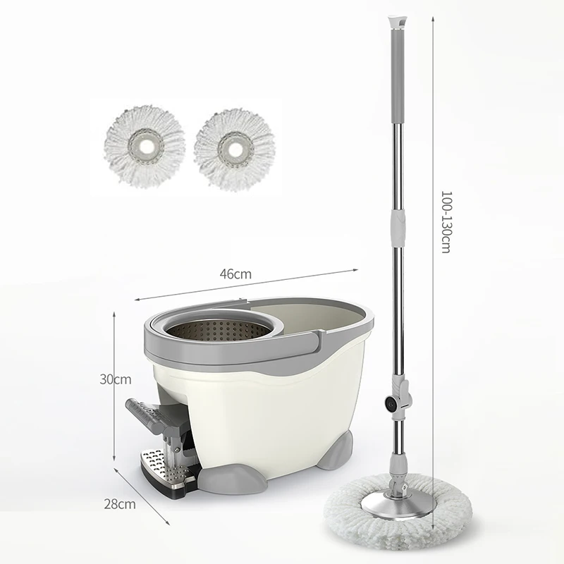 Imagem -05 - Deluxe Floor Cleaning System With Microfiber Substituição Head Spin Mop Bucket Home Cleaning 130cm Extended Handle