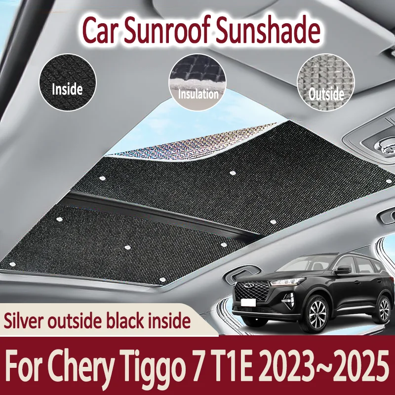 

Автомобильные солнцезащитные козырьки на крыше для Chery Tiggo 7 T1E 2023 ~ 2025 2024 MK2, солнцезащитный крем на крыше, теплоизоляция, аксессуары с защитой от УФ-лучей