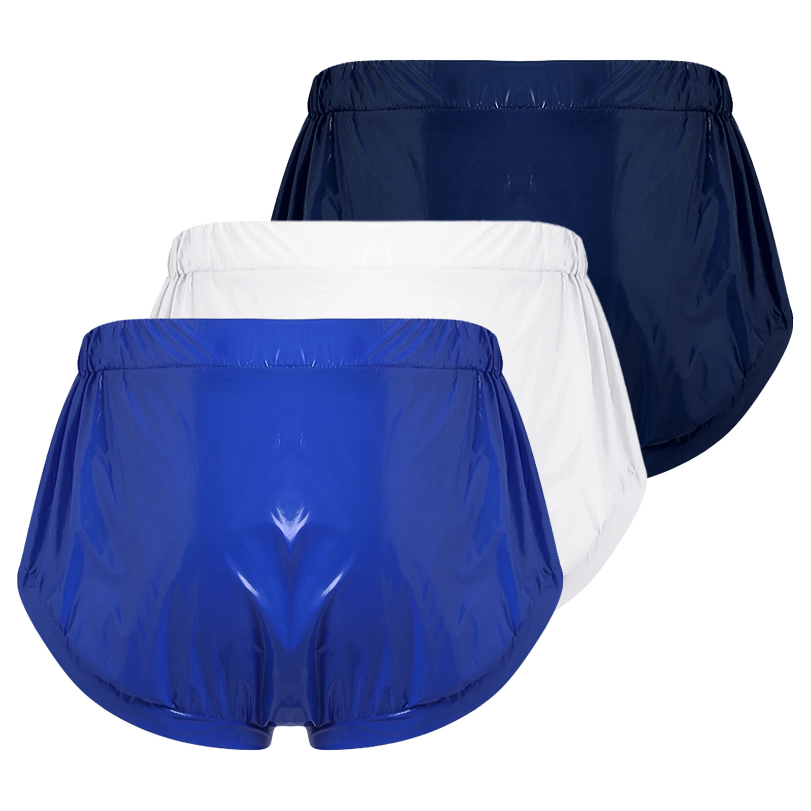 Adult 3pcs Leak-proof Urine Underwear Diaper Cover Sides Zipper Tear-away Waterproof Briefs for Elderly Bedridden Special Needs
