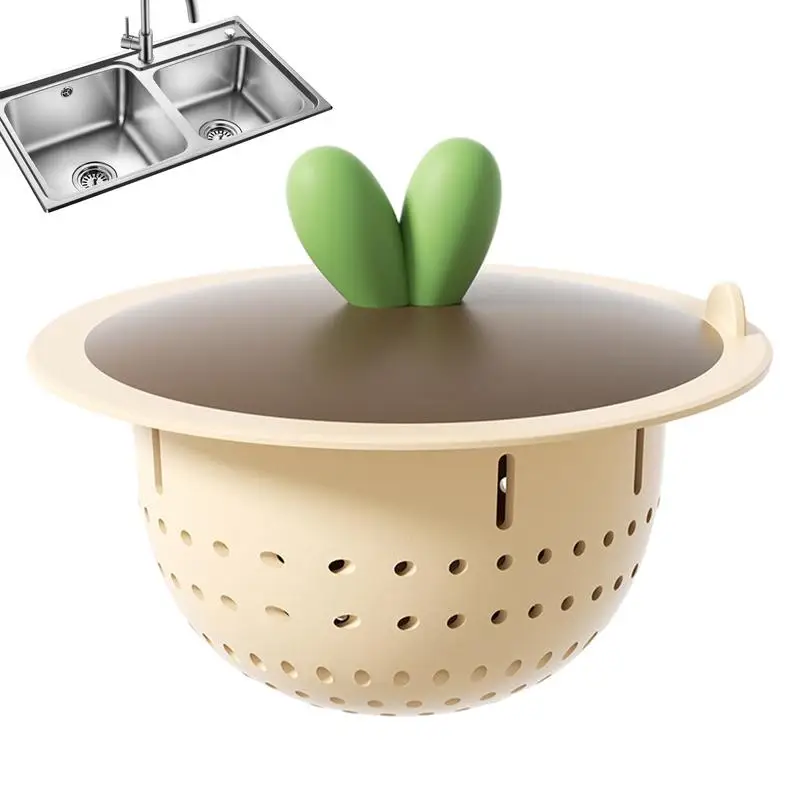 Kitchen Drain Catcher Cute carota Leaf Design Anti-intasamento Stopper scolapiatti facile da pulire scolapiatti da cucina con coperchio per