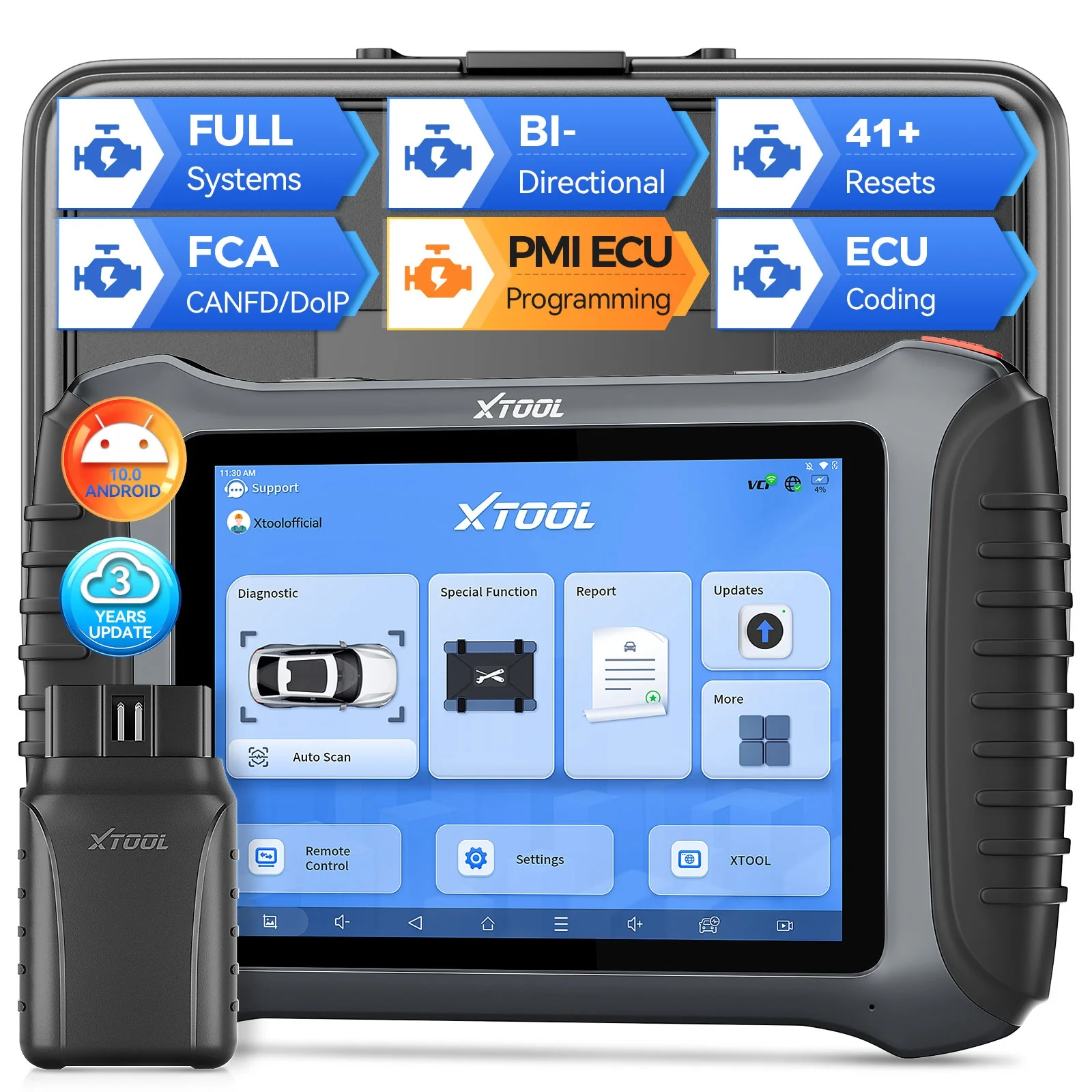 XTOOL IP900 BT outils de Diagnostic Bluetooth tout système Scanner automobile 41 + réinitialisation codage ECU bidirectionnel avec CAN FD DOIP FCA