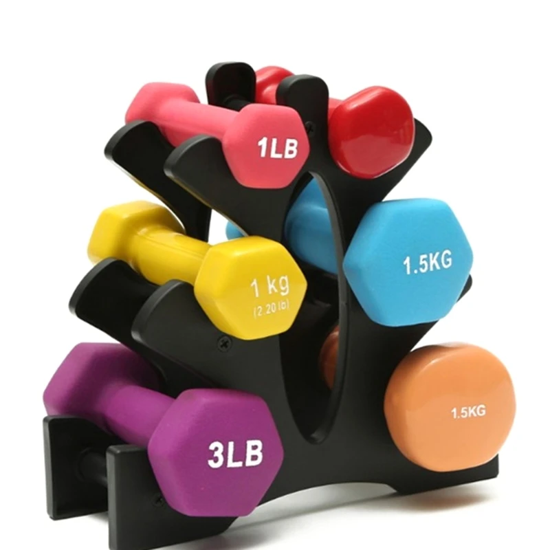 Small Dumbbell Rack 3Tiers Plastic Weights Dumbbell Storage Stand Compact Weight Holder for Homes Gym Exercise