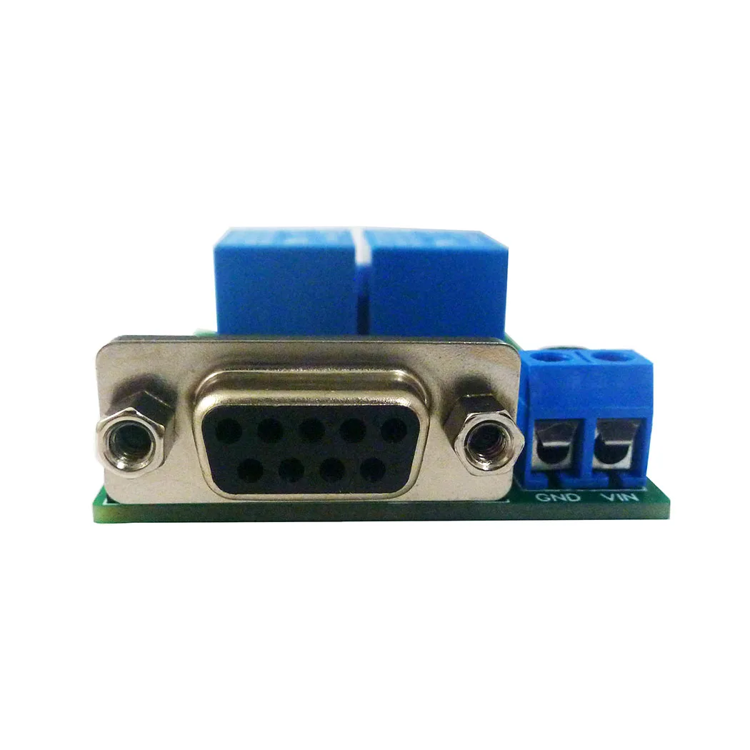 DC 12V 24V 2Ch DB9 Modulo Relè UART RS232 Porta Seriale Scheda Interruttori per PC PLC Motore LED PTZ