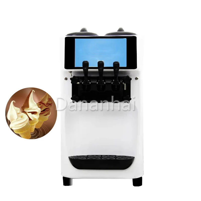 Soft Ice Cream Machine, Large Capacity Ice Cream Making Machine, Professional Stainless Steel Yogurt Machine With 3 Flavors