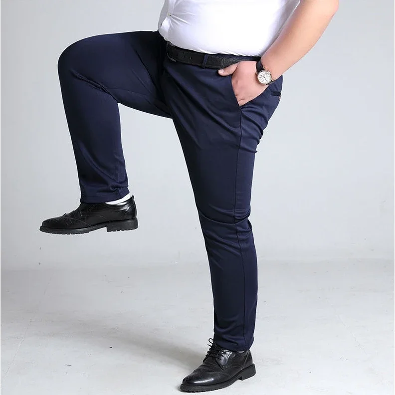 Men\'s Thick Big Formal Pants Plus Size Seluar Slack Lelaki Elastic Men Business Casual Long Pant Flexible Trousers