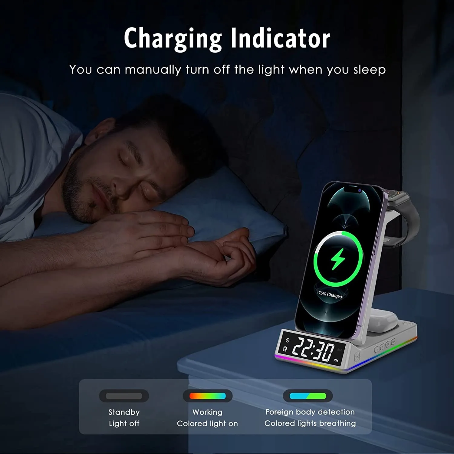 Wireless Charger for Multiple Apple Devices 3 in 1 Wireless Charging Station Dock for iPhone 14 13 12 Watch 8 7 6 SE AirPods Pro