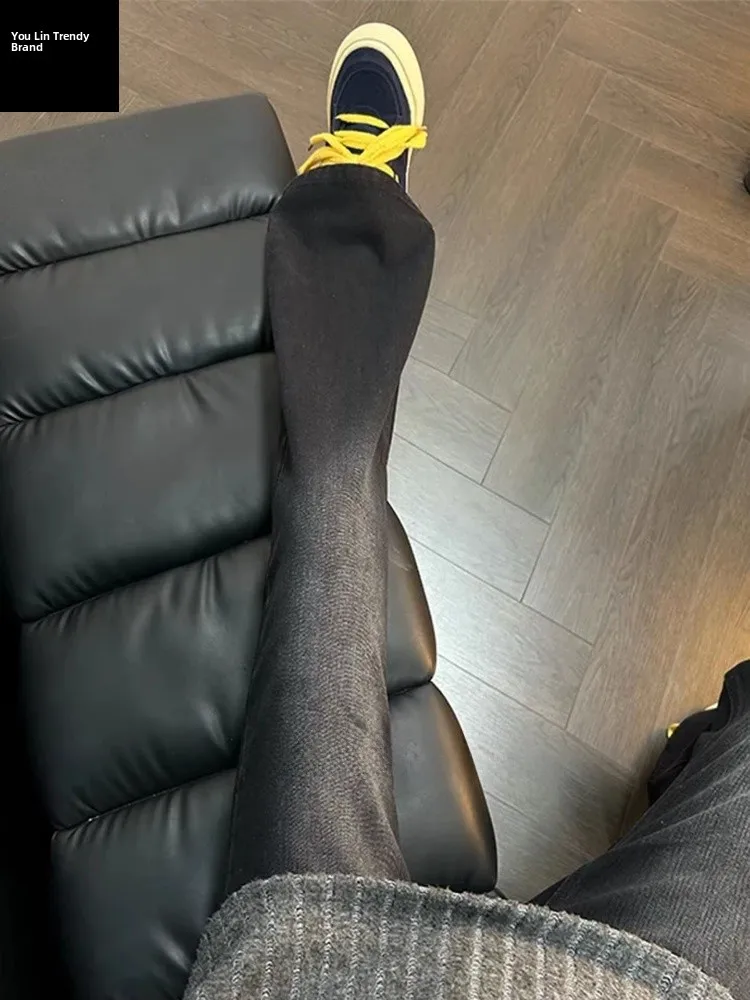 

Мужские зимние джинсы Bla Fce с подкладкой, зауженные, с высокой талией, расклешенные, в американском уличном стиле, прямые брюки