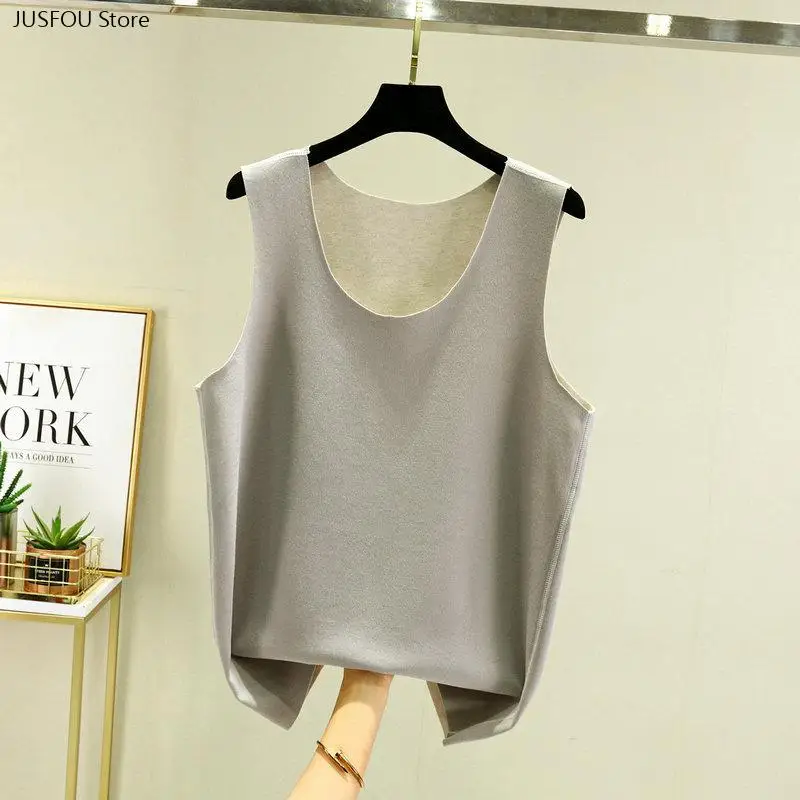 Men Wool Warm Vest Autumn Winter Inner Wear Sleeveless Waistcoat Soft Thermal Tank Top Casual Undershirt for Daily