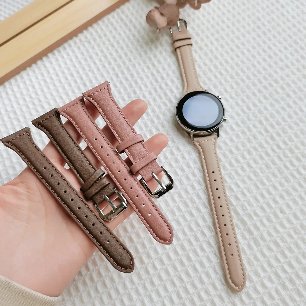 حزام جلدي نحيف لساعة سامسونج جالاكسي 7/6/5/pro/4 كلاسيك/نشط 2 20 مللي متر 22 مللي متر سوار رياضي ساعة هواوي GT 4-2-2e-3 #1
