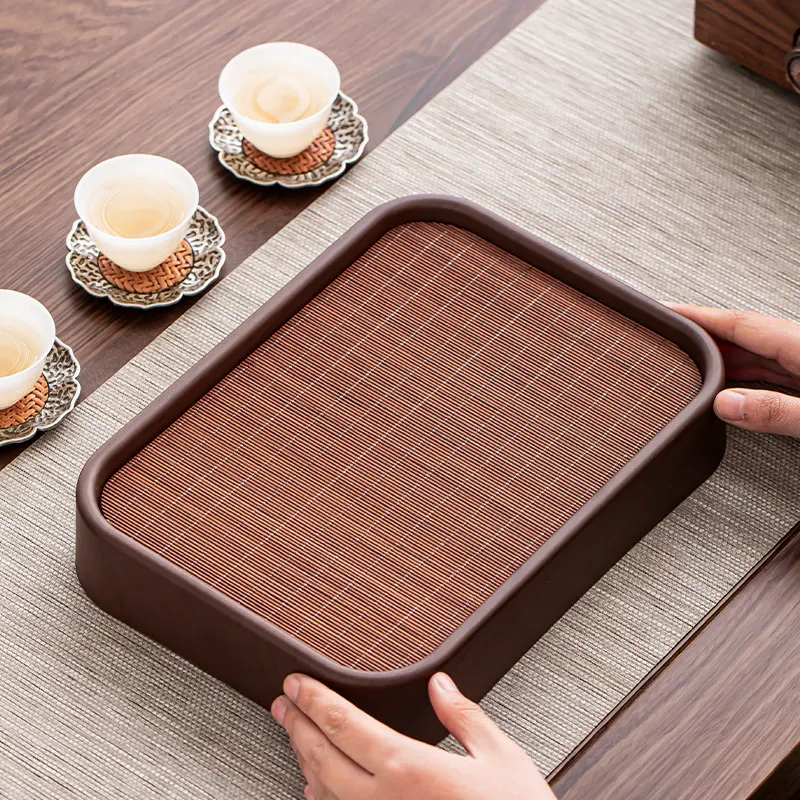 

Plastic Tea Tray Office Use Small Dry Pounding Tray Water Storage Tea Table Tea Sea Simple Long Rectangle Shape Tea Set Tray