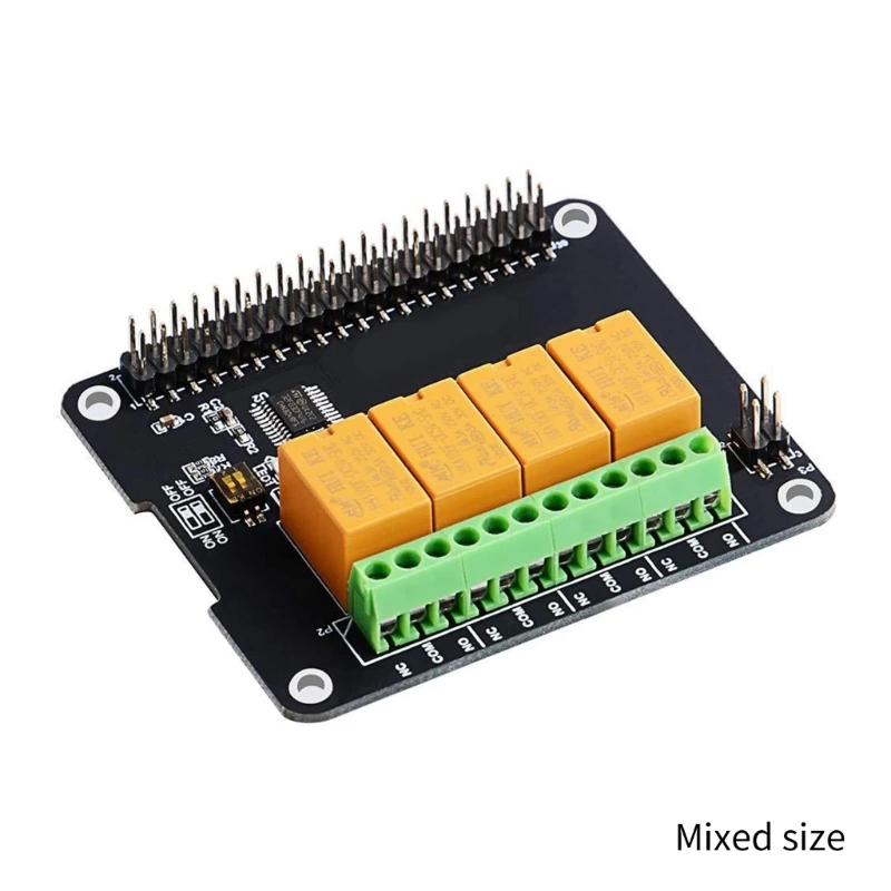 Módulo placa relés 4 vías 20CB, placa expansión 4 canales, placa módulo relés potencia, Pin GPIO para