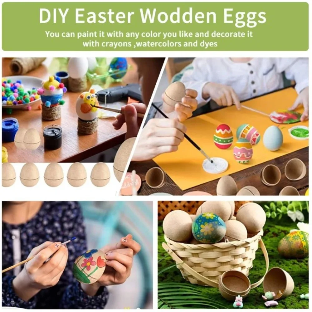 Huevos de Papel para Manualidades, Huevos de Pascua sin Pintar, Huevos de Pascua Simulados Pintados, Huevos Decorativos de Pulpa de Papel, Adorables Recuerdos para Fiestas