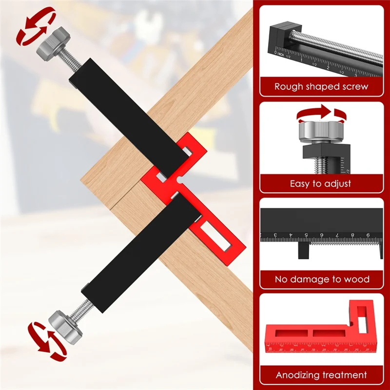 A26F-مشبك زاوية درج الخزانة 90 °   تحديد المواقع مربع C المشبك لوح خشبي تركيب النجارة تثبيت المشبك