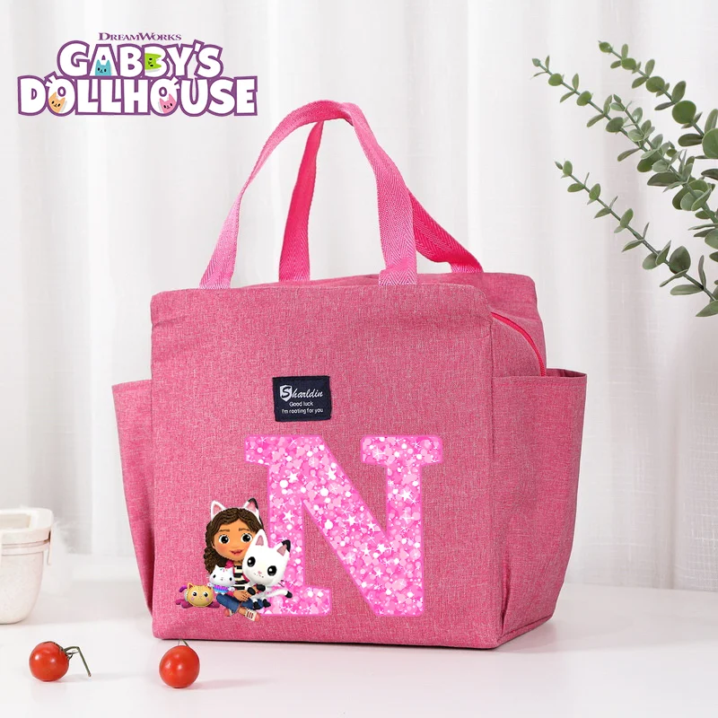 Gabby Dollhouse Bento Bag Hot Sale Cute Cartoon Sweet Girl Insulated Ice Bag Outdoor Picnic Handbag Lunch Insulated Packet Gift