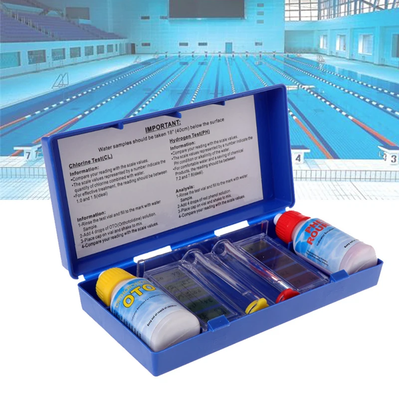 PH Test Solution PH Testing Pipe Water Quality Test Solution With Testing Strip Tube Tool For PH Residual Chlorine Detection