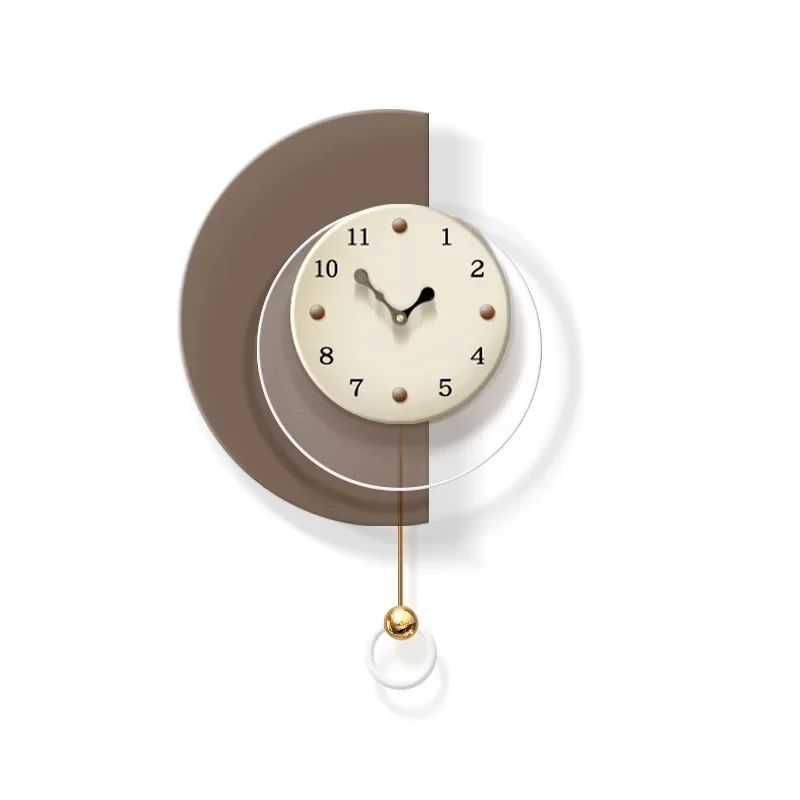Living room clock grille TV background wall wall clock, creative clock wall lamp luminous painting