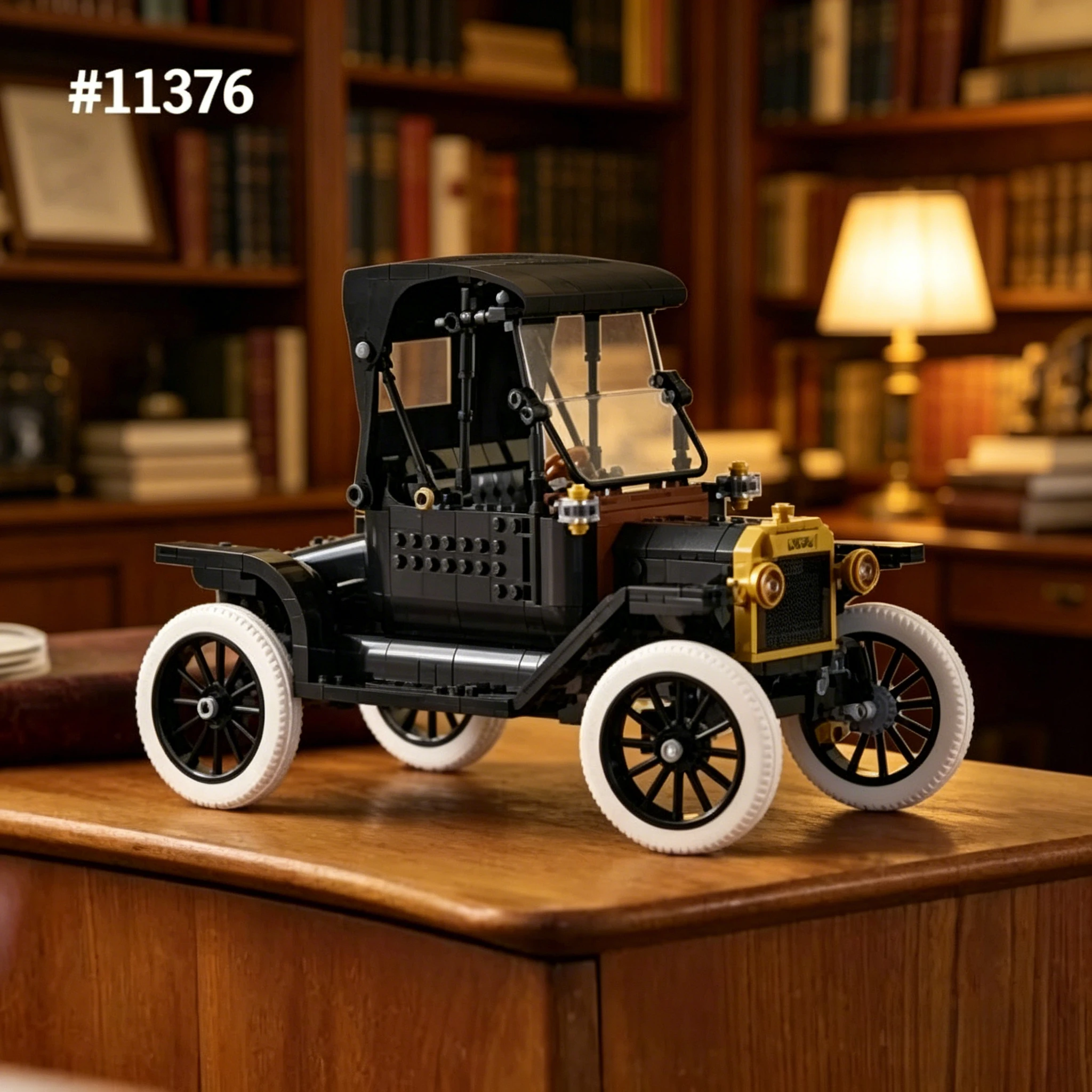 1060pcs Vintage Model T Car 11376 Building Blocks Set Technical Retro Automobile Bricks Model Toy Gift for Adults Kids