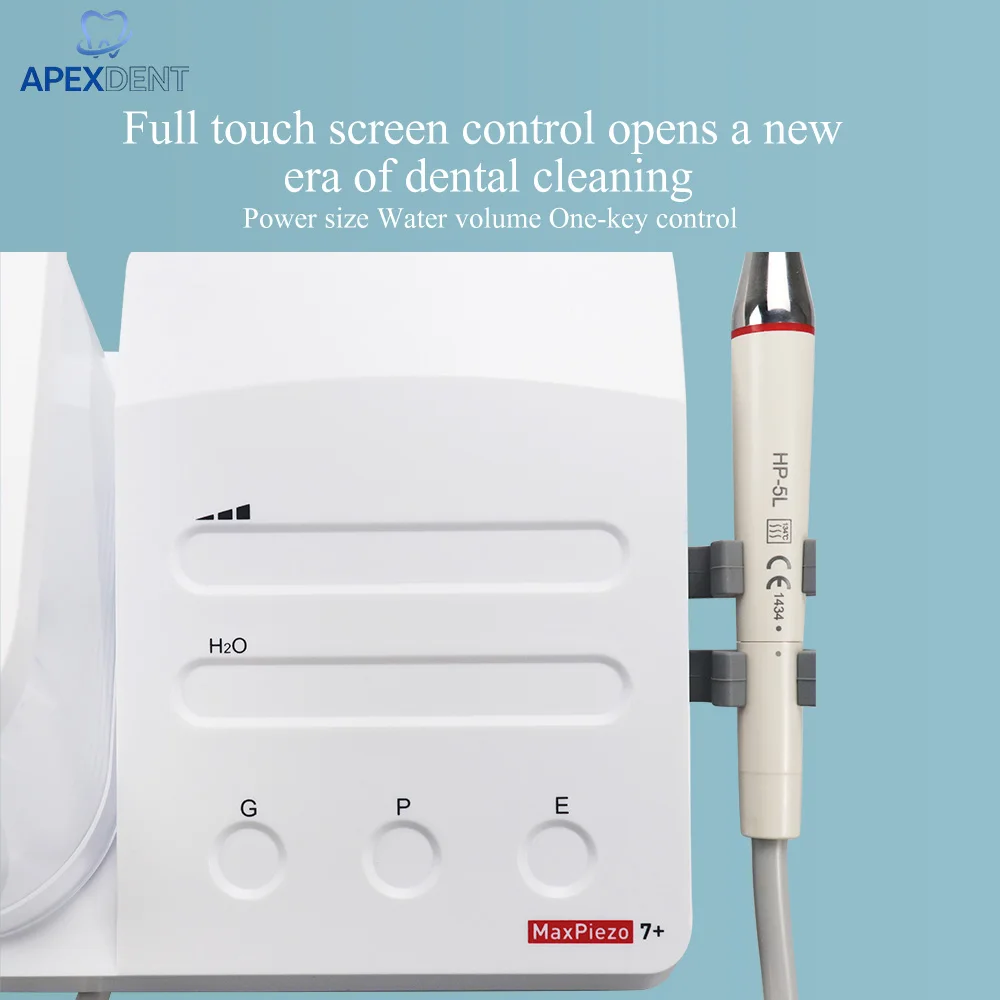 Dental Piezo Ultrasonic Scaler Machine with Water Tank Free 8 Working head Maxpiezo 7+Smart Touch Panel LED Detachable Handpiece