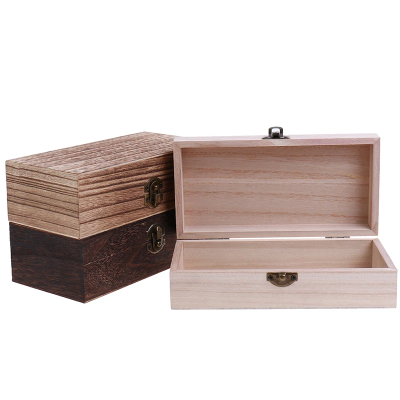 Retro Jewelry Box Desktop Wood Clamshell Storage Hand Decoration Wooden Box Storage Containers Jewlery Organizer   Household