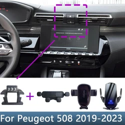 For Peugeot 508 2019 2020 2021 2022 2023 Car Phone Holder Special Fixed Bracket Base Wireless Charging Interior Accessories