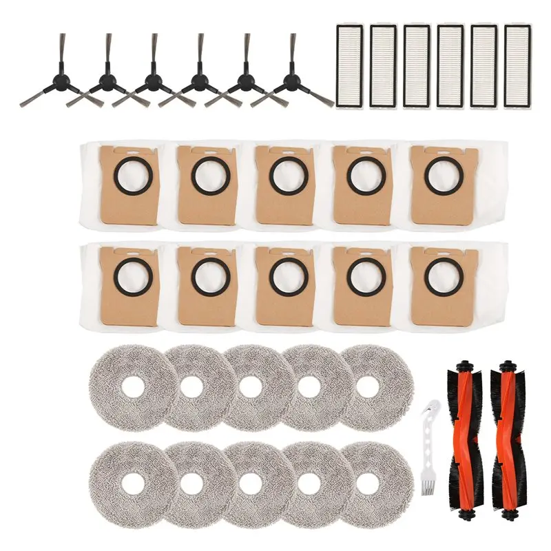 Efficient-For Robot Vacuum X20 Pro / X20 Max / D102GL / D109GL Vacuum Parts Main Side Brush Hepa Filter Mop Pad Dust Bag