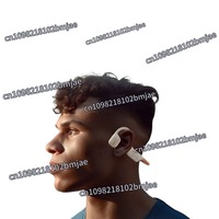 Wireless Bluetooth earbuds, bone conduction headphones, concept, over - ear style, for running, gaming, calls, noise  cancelling